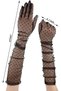 Long Length Black Polka Dot Black Color Adult Tulle Gloves 55 cm (4940) - 5