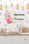 Welcome Ramadan Flowers Soft Colored Lanterns Glass Wall Sticker Set Ramadan Ornament