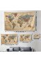 Wall Cloth / Carpet Current Turkish World Map Wooden Look-3984 - 4