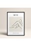 Boho Bohemian Linear Linear Modern Abstract Art Painting with Frame