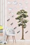 Forest Themed Tree and Clouds Kids Room-Nursery-Kindergarten Wall Adhesive Sticker Set - 2