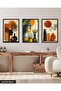 Bohemian Style Modern 3 Piece Black Wooden Framed Painting Act - 3