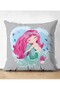 Digital Printed Children's Room Suede Pillow Throw Pillow Cover with Mermaid Design on Double Sided Gray Floor