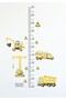 Toy Engineering Vehicles - Alternative Small Size - Height Gauge Kids Wall Mirror Cabinet Sticker for Door - 4