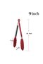 Metal Frying Tongs Silicone Tip Tongs Red Color - 5