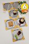 Pietra Stainless Square 4 Corners 6-Piece Presentation Tray with Yellow Flower Detail