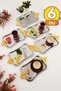 Filo Silver Colored Gold Handled Stainless 6-Piece Decorative Rectangular Presentation Tray