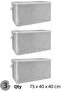 (3 Pcs) Gray Striped Zippered Maxi Size Bag Pillow-Quilt-Clothes Organizer 75*40*40 cm