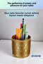 Pen Holder Desk Pen Holder Organizer Pen Holder Gold Color Model 81 - 2