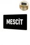 Black Colored Plexi Sign with the Word'Mesci̇t' Written on It - 22X8 cm Gray Foil, Can Be Glued - 3