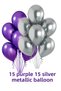 Happy Birthday Birthday Set Purple Gray Balloon Set Women Men Girls Children Party Ornaments - 3