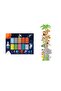 Set of Two Self-Adhesive Transparent Cute Safari Height Measure + Planets Themed Multiplication Table P