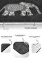 Black and White 2-Piece Non-Slip Base Washable Bath Mat Set with Elephant and Daisy Motifs - 4