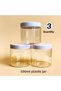 Transparent Glass Look Plastic Organizer Set of 3 Mica Jars Cotton-Ear Cotton