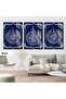 Amazing | Islamic Set Silver Nas-Ayetel Course-Felak Combination | Framed Glass Table 3 Pieces Vertical