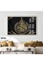 Amazing | Golden Ayetel Course Religious Pattern Model | Framed Tempered Glass Table Single Horizontal