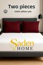 2 Pcs Zippered Bordo Pillow Cover, Cotton, Ranforce Fabric, 50X70 cm