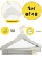 48 Pieces White Wooden Look Plastic Hanger Clothes Clothes Shirt Hanger with Gold Hook