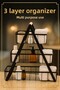 Black 3 Tier Metal Counter Top Bathroom Organizer Kosmatics Basket Towel Holder