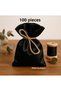 100 Pieces of Black Satin Cloth Pouch - 9X12 / Henna Pouch - Mevlüt Pouch - Jewelry Pouch - Cloth Bag