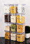 12-Piece Vacuum Lid Spice Bowl Set Transparent Label Spice Storage Container Jar Mica 900 ml - 6