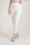 Women's Plus Size Carrot Leg Lycra Woven Trousers 3044 White - 5