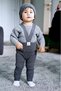 Smoked Color High Waist Front Cross Strap Adjustable Ribbed Baby Knitwear Leggings