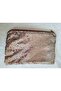 حقيبة مكياج ومحفظة وحامل أقلام من القماش المطرز بالترتر - 2