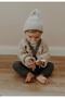 Smoked Color High Waist Front Cross Strap Adjustable Ribbed Baby Knitwear Leggings - 3
