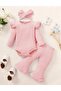 Girl's Corded Top and Bottom Spanish Set Powder 100% Cotton - 2