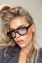 Wuhle Unisex Black Frame Khaki Glass Square Sunglasses
