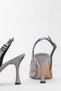 Rose Heel Stilleto Smoked Glitter Patent Leather Shoes - 3