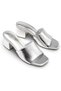 Lina Silver 38 |   Women's Silver Color Thick Heeled Shoes, Stylish and Elegant, for Daily & Occasion Wear, Sweat-Resistant - 8
