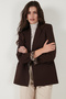 Standard Fit Mono Collar Patterned Blazer Jacket with Lining Detail 6524003 - 5
