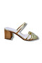 Women's Gold Color Thick Heeled Mirror Slippers - 2