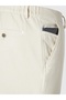 Beige Vintage Waist Back Elastic Cotton Elastane Slim Fit Trousers - 4