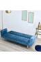Claude 3 Seater Fabric Sofa Bed - Ocean Blue - 6