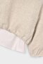 Girl's Hem Shirt Look Plush Sweatshirt - Beige - 3
