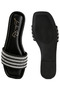 Women Striped Slip On Flats in Black - 4