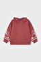 Girls' Ruffle Collar Sleeves Embroidered Sweatshirt - Dusty Rose
