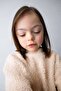Girl's Hem Shirt Look Plush Sweatshirt - Beige - 5