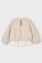 Girl's Hem Shirt Look Plush Sweatshirt - Beige - 2