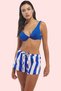 Women Fashion Wide Leg Striped Denim Shorts Cotton Summer Shorts Daily Use Weekend