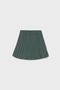 Girl's Hair Braid Patterned Pleated Knitwear Skirt - Green - 5