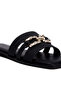 Women Horsebit Embellished Flats in Black - 5