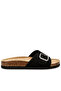 Women Adjustable Buckle Closure Flats in Black