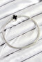 Brass Charm Zircon Stone Clover Model Silver Color Women's Bracelet