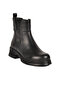 Black Genuine Leather Women's Boots with Fleece Inside 2452706K Z