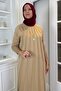 Beyza Ribbed Knitwear Dress Beige - 2
