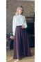 Women's Lined Chiffon Skirt with Ruffle Look and Misinal Hem - 4